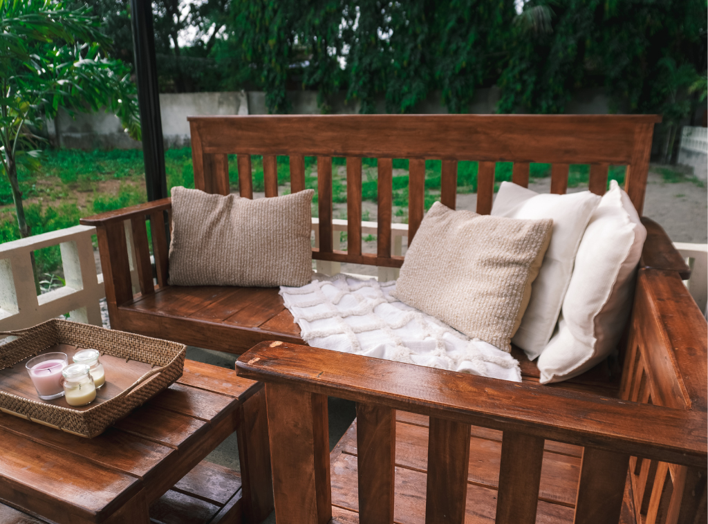 Tent suite balcony lounge and dining area